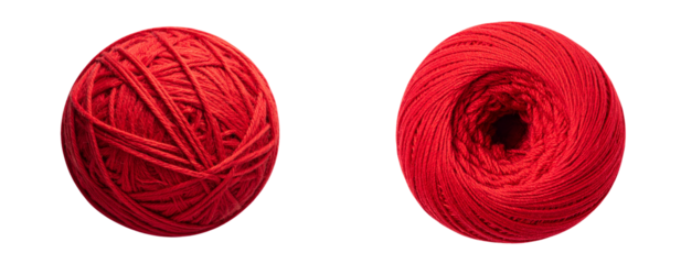 Minimal Craft-Themed Red Yarn Ball