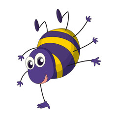 Cartoon Bug With Stripes Illustration - Cute Character Design for Children's Books