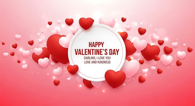 Happy valentines day with hearts and love
