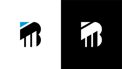 Investment logo with capital letter B, growth finance logo, financial investment logo, business logo
