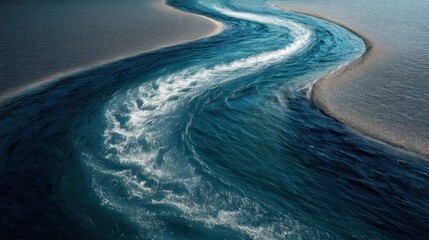 Water flowing through winding channel