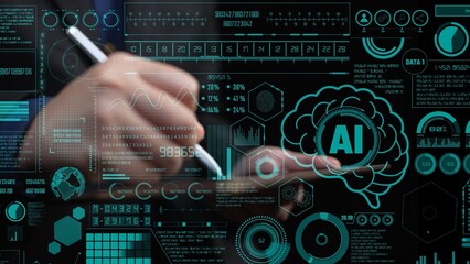 This image showcases an advanced digital interface representing data visualization and AI tools for innovation in tech and research environments, enhancing user interaction. Cipher