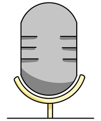 Vintage-style microphone representing podcasting, broadcasting, and communication.
