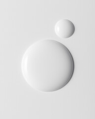White cosmeticâ€™s product drops on white background