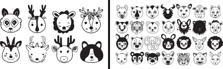 deer doodle vector, wildlife face sketch, forest character art, animal cartoon design, hunting nature illustration, ecological doodle drawing, black white line vector, creative forest concept, deer ca