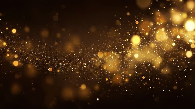 Abstract background with bokeh light and gold glitter effects, ideal for festive occasions, promotions, and celebratory graphics.