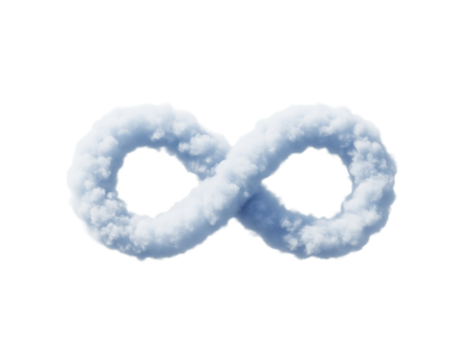 Unlimited membership offer graphic using an infinity shaped cloud for services, loyalty perks or lifetime access messaging in presentations, pricing pages and marketing in online platforms