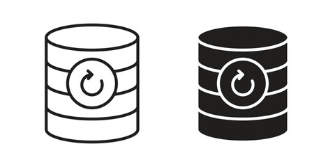 Data backup icon flat and thin stroke vector pack. Editable icons set