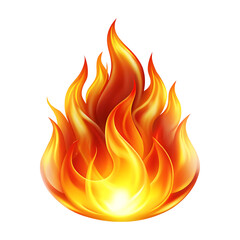 Fire Flame Icon – Energy and Passion Concept on Transparent Background.