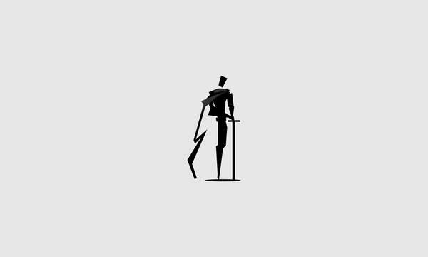 minimalist swordman fantasy character design