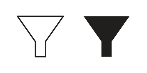 Filter icon flat and thin stroke vector pack. Editable icons set