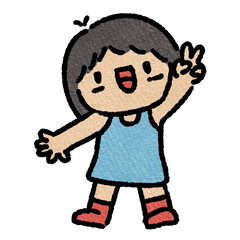 Watercolor student, children.  illustration