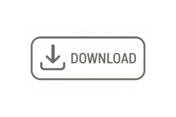 Download button with arrow icon, user interface element for web design applications, transparent background vector