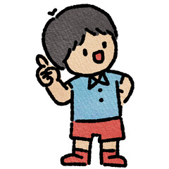 Watercolor student, children.  illustration