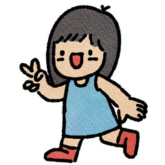 Watercolor student, children.  illustration