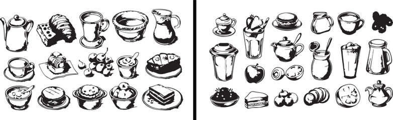 dessert clipart, bakery sweets vector, cupcake illustration, pastry art design, chocolate dessert icons, sweet treat drawing, confectionery vector, dessert shop graphics, cute bakery clipart, deliciou