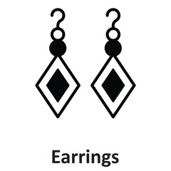 Earrings Vector Icon which can easily modify or edit