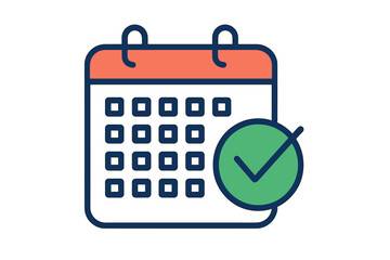 Calendar page with green checkmark symbolizing successful event confirmation