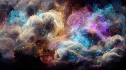 Fototapeta premium Galaxy stars and clouds background in colorful nebular style, perfect for space-themed projects, education, and wallpapers.