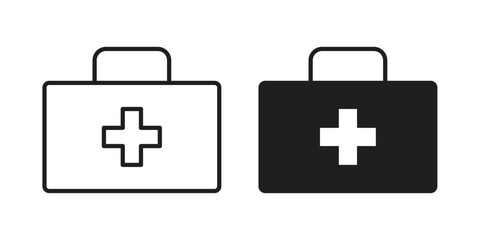Fototapeta premium Doctor bag icon set. Outline symbol editable.