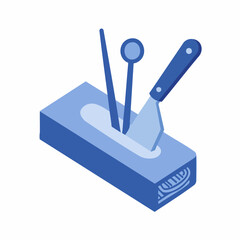 Isometric Style Dental Tools Equipment in Box Illustration Icon Design