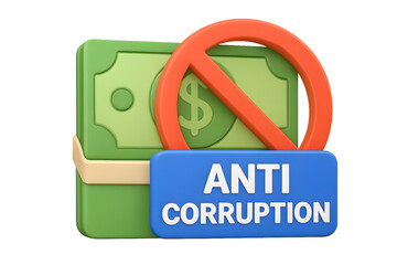 Anti-corruption symbol for the concept of business ethics and financial integrity.