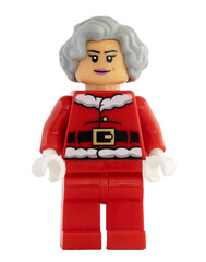 Naklejka premium Dortmund - Deutschland 13. November 2025 - Lego Figur Oma im Nikolaus Kostüm - Studio Aufnahme