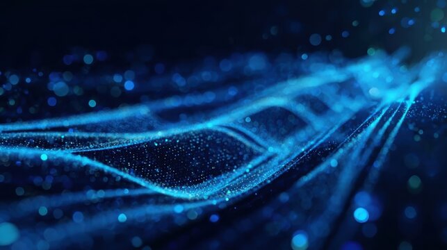 Futuristic technology background with abstract particle mesh, perfect for modern applications, websites, and promotional content.