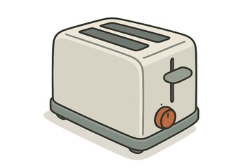 Simple isometric retro two-slice toaster appliance used for kitchen breakfast preparation