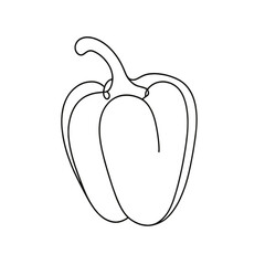 Minimalist single continuous line design featuring a fresh bell pepper vegetable