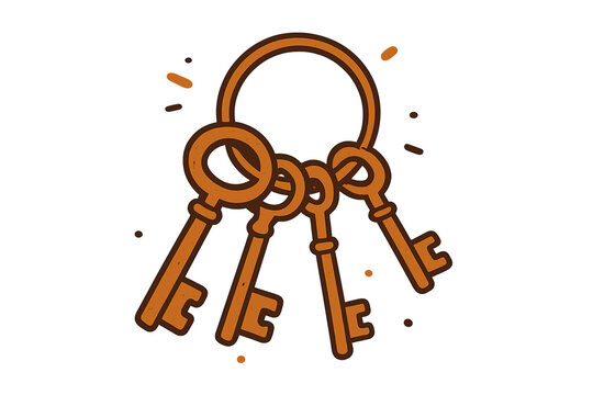 Collection of vintage skeleton keys attached to a circular key ring symbolizing access and mystery