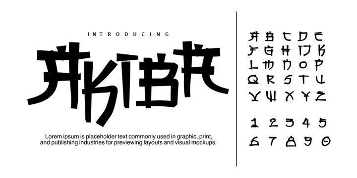 AKIBA FONT VECTOR DISPLAY BRUSH UPPERCASE HANDWRITTING ANIME JAPAN