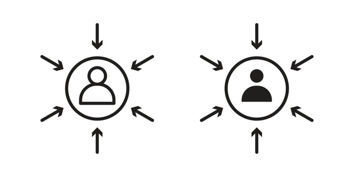 Centric consumer icon flat and stroke collection for ui ux work.