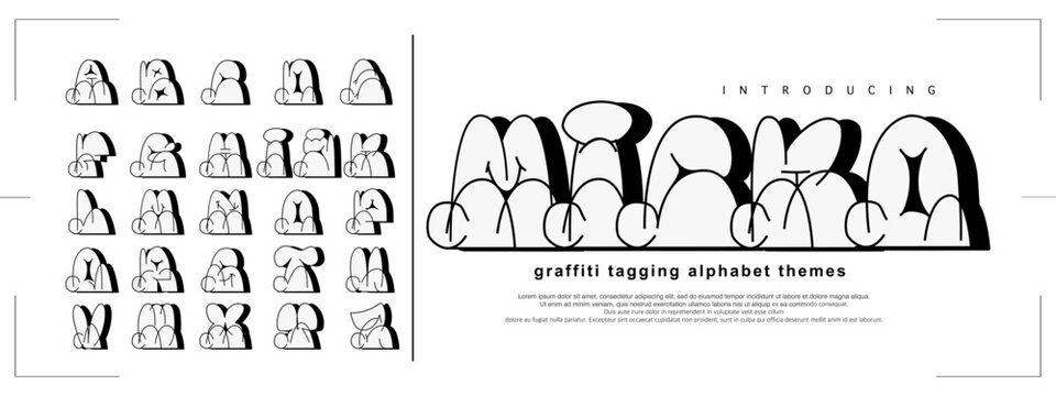 Micko bubble Alphabet Graffiti Font Urban. Hip-hop Typography Letter tangging street art.
