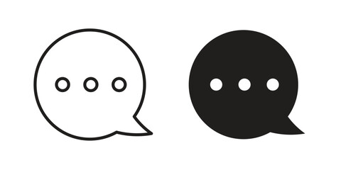 Comment icon flat and stroke collection for ui ux work.