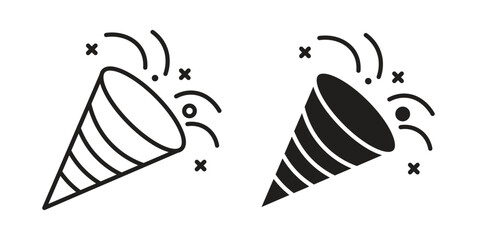 Confetti icon flat and stroke collection for ui ux work.