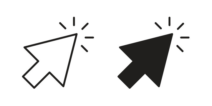 Cursor icon flat and stroke collection for ui ux work.