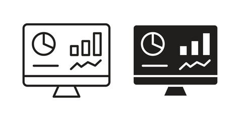 Dashboard icon flat and stroke collection for ui ux work.
