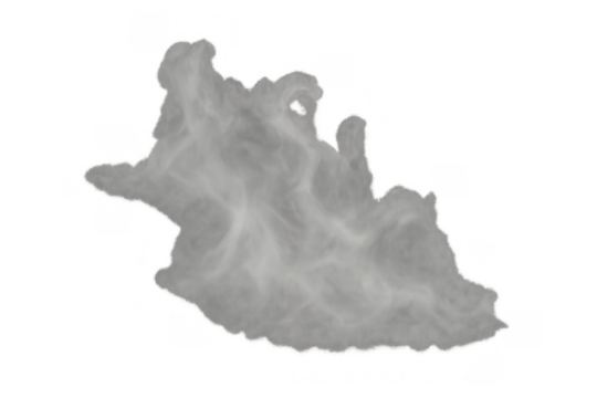 White smoke creating dynamic puffs and swirling patterns, transparent png vapor effect for overlay compositing