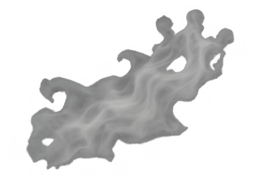 White smoke or fog floating on transparent background creating abstract shape, isolated vector illustration element