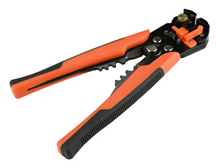 Wire Strippers Stripping Cable. Cut crimp isolated on a transparent background. Completely in focus. PNG.