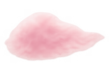 Pink fluffy cloud or cotton candy puff with soft texture, abstract sweet dream sugar food element on transparent background