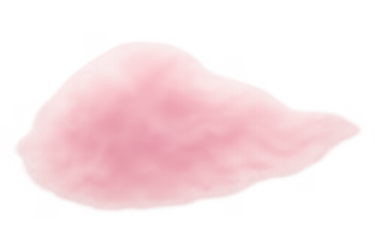Pink fluffy cloud or cotton candy puff with soft texture, abstract sweet dream sugar food element on transparent background