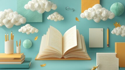 Engaging creative writing workshop in a minimalist classroom setting for aspiring writers