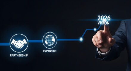Naklejka premium 2026 Global Expansion Digital Line