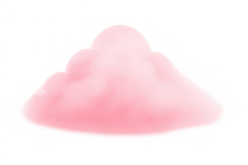 Pink fluffy cloud creating a soft, dreamy, and sweet aesthetic element with transparent background