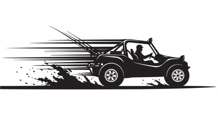 Experience the thrill of off-road adventure with this dynamic dune buggy speeding through the sand, perfect for adrenaline-fueled campaigns and showcasing rugged exploration