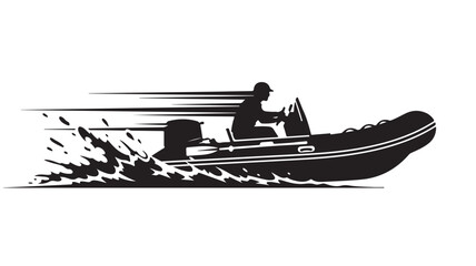 Experience thrilling speedboat adventure with a skilled driver navigating choppy waters, creating a dynamic splash and conveying a sense of speed and excitement on the open sea