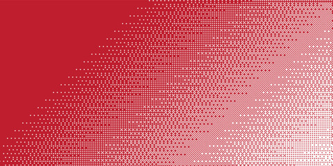 Pixelated bitmap gradient texture. Retro pixel art, green dither pattern red modern