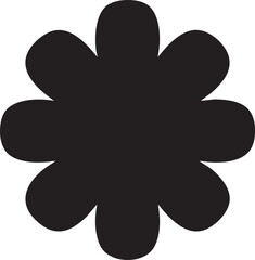 Black flower vector: simple floral silhouette graphic eps